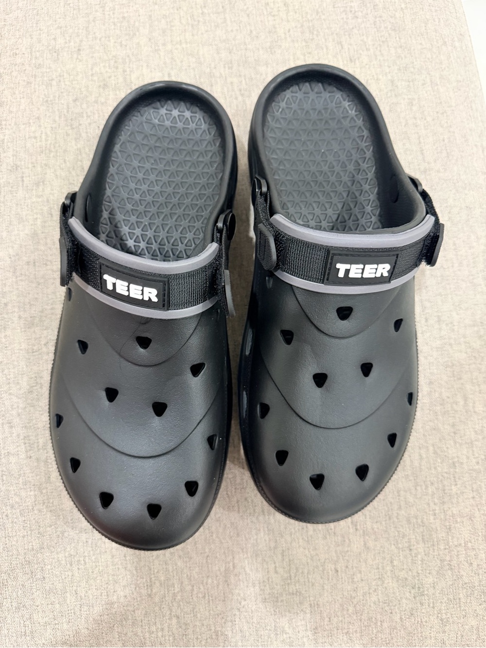 Kids Black Lightweight Clog Sandals with Adjustable Strap
